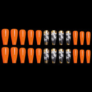 European And American Ballet A Type Art Orange Red Smoke Pattern Fake Nail Patch Box