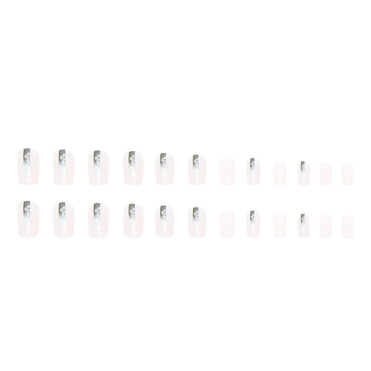 Simple European Square Fake Nails Black Gradient